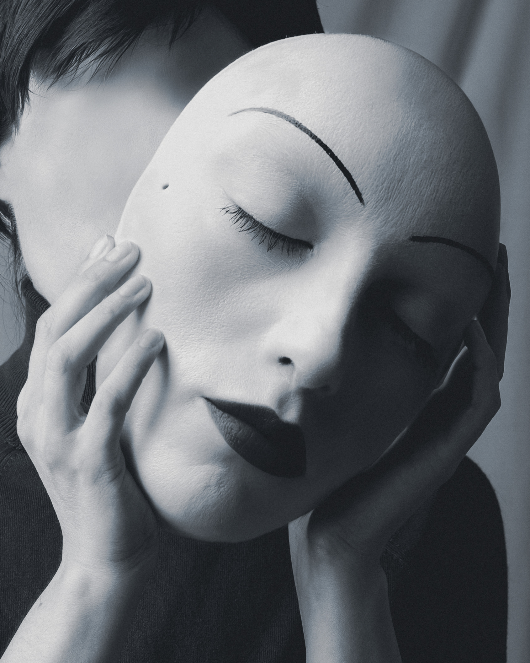 Surreal self-portrait titled Nameless